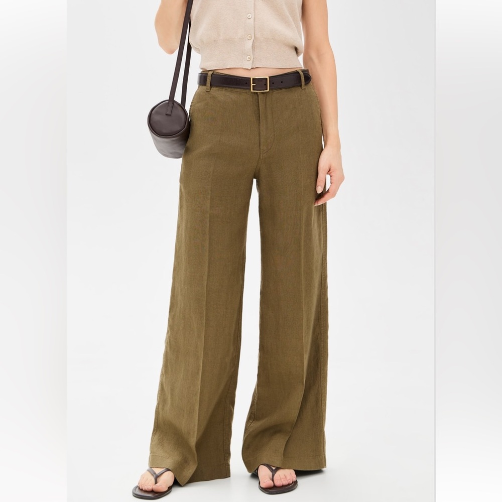 Madewell Zoe Relaxed Wide-Leg Pants Safari Khaki